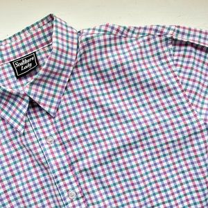 Vintage 1970’s Southern Lady Pastel Gingham Button Up